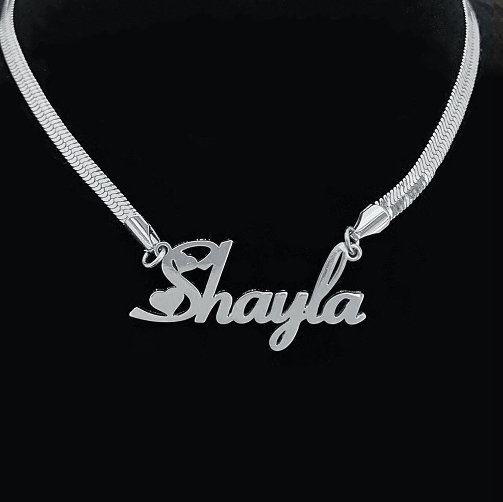 Ins Wind Blade Chain  Necklace Custom Name - enhanced image 2