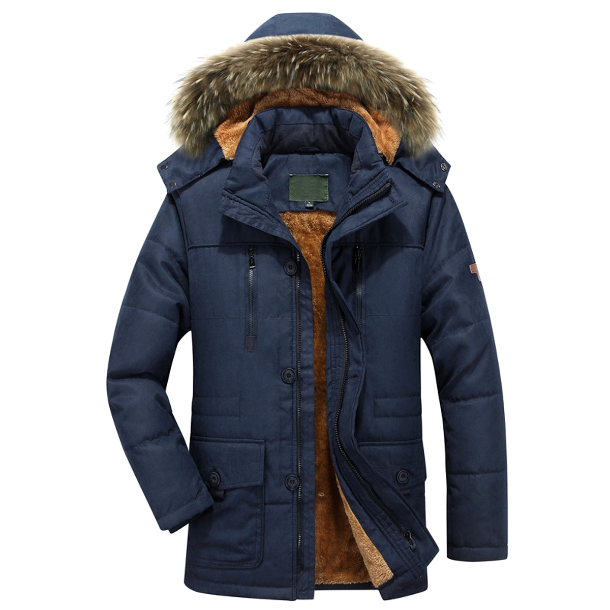 Jacket Fleece-lined Thickened Military Coat For Men - enhanced image 2