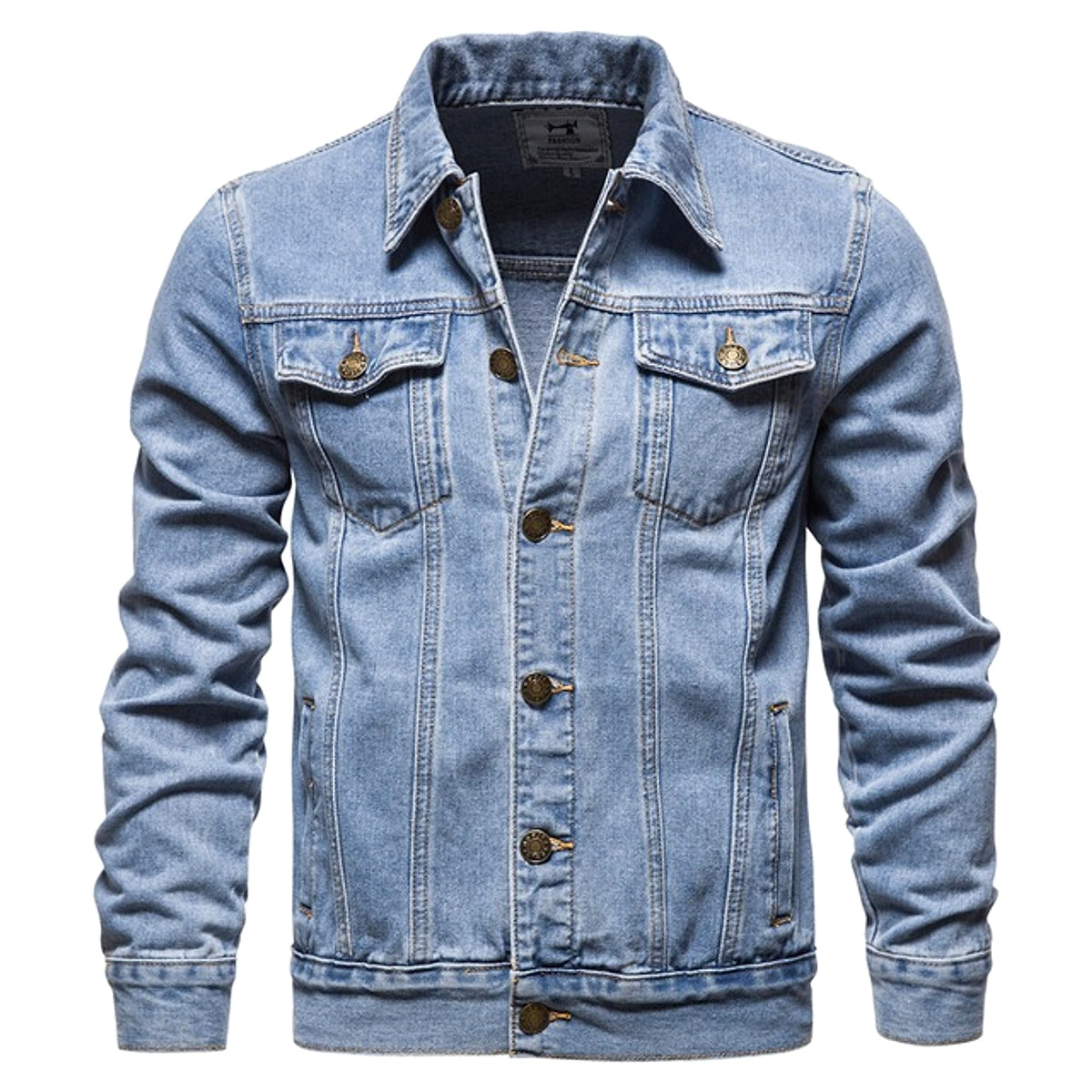 Jacket Men Casual Blue Lapel Jeans Jackets Qualit - enhanced image 2