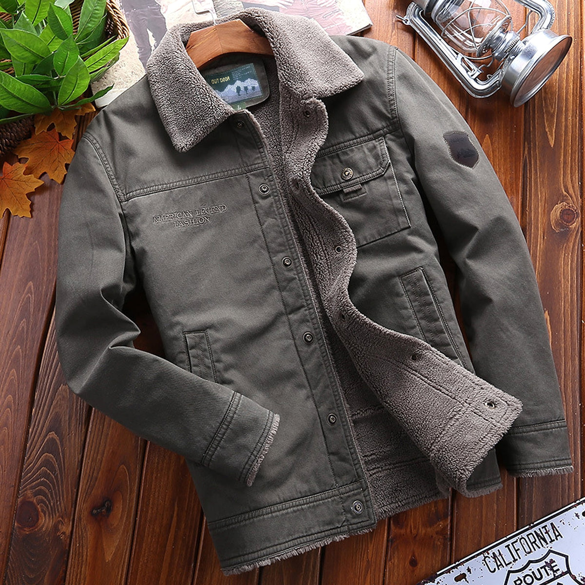 A.1 Jacket Plus Velvet Padded Winter Lapel Men - enhanced image 2