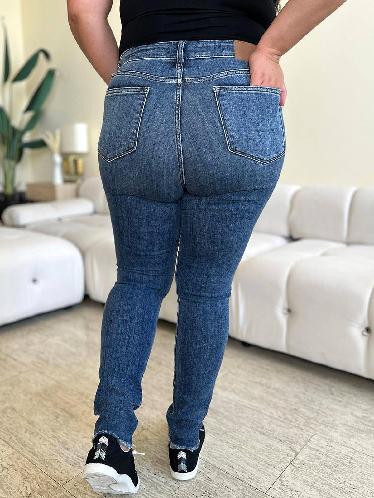 Judy Blue Full Size  High Waist Distressed Skinny Jeans - enhanced image 2