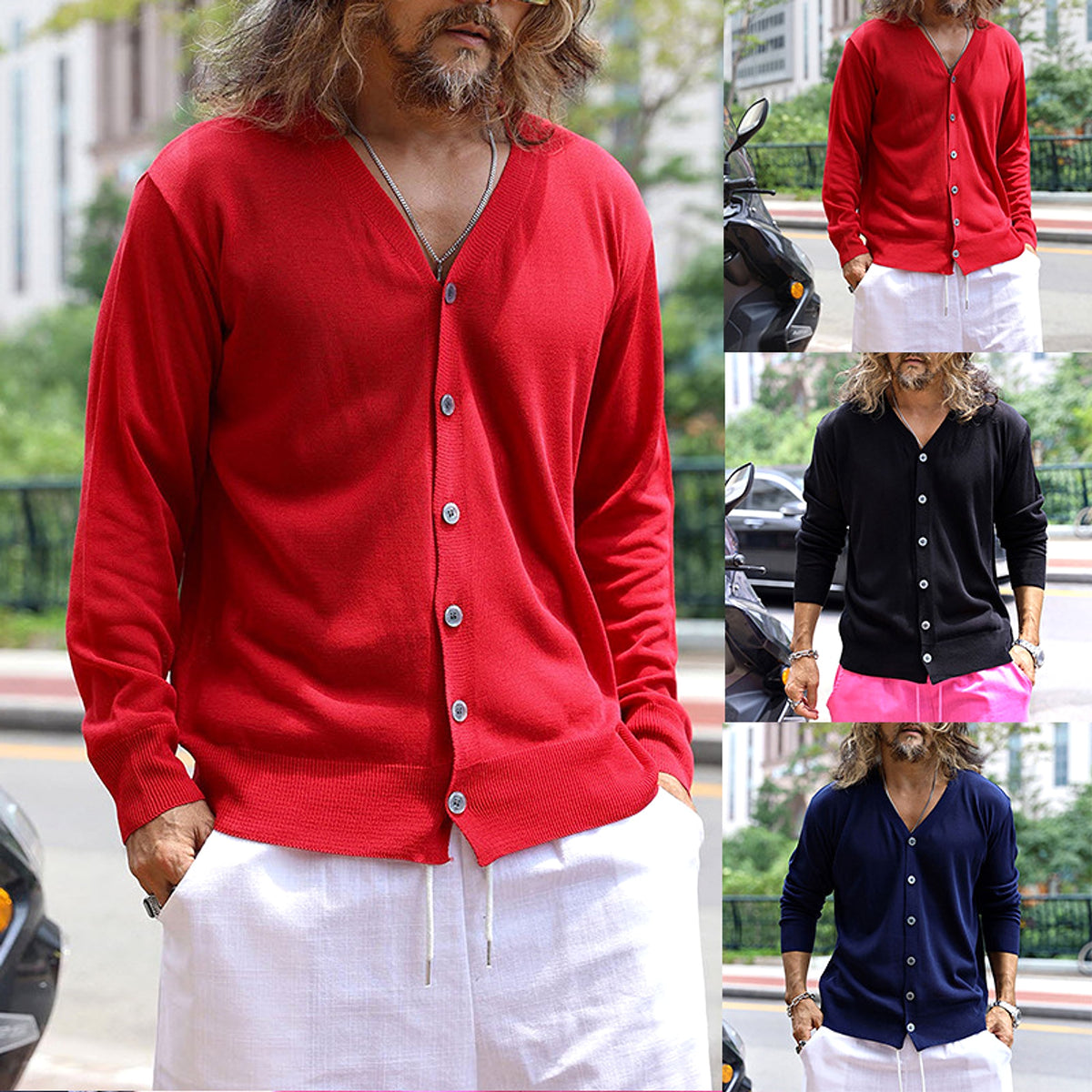 Knitted Sweater Men's Top - enhanced image 2