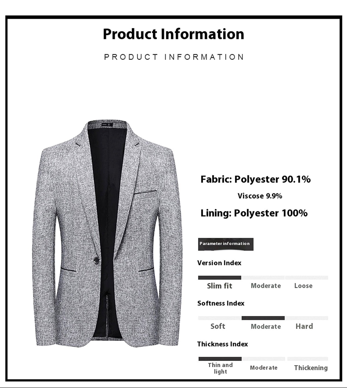 Korean-style Slim-fit Single Row One Button Small Business Suit Coat - enhanced image 2