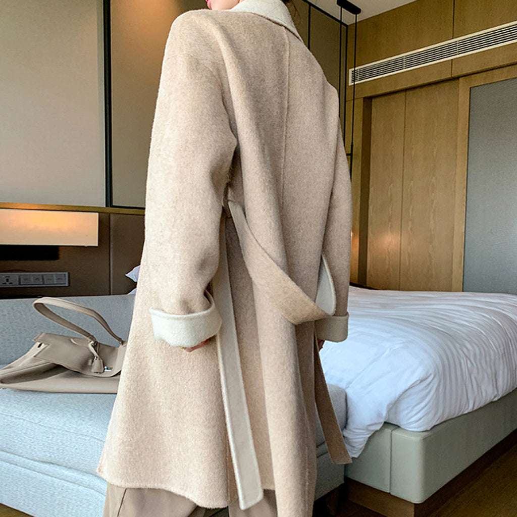 Ladies Wool Double-Faced Coat – Classic Elegance & Cozy Warmth - enhanced image 2