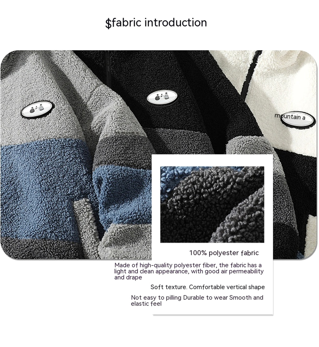 Lambswool Stand Collar Jacket Men - enhanced image 2