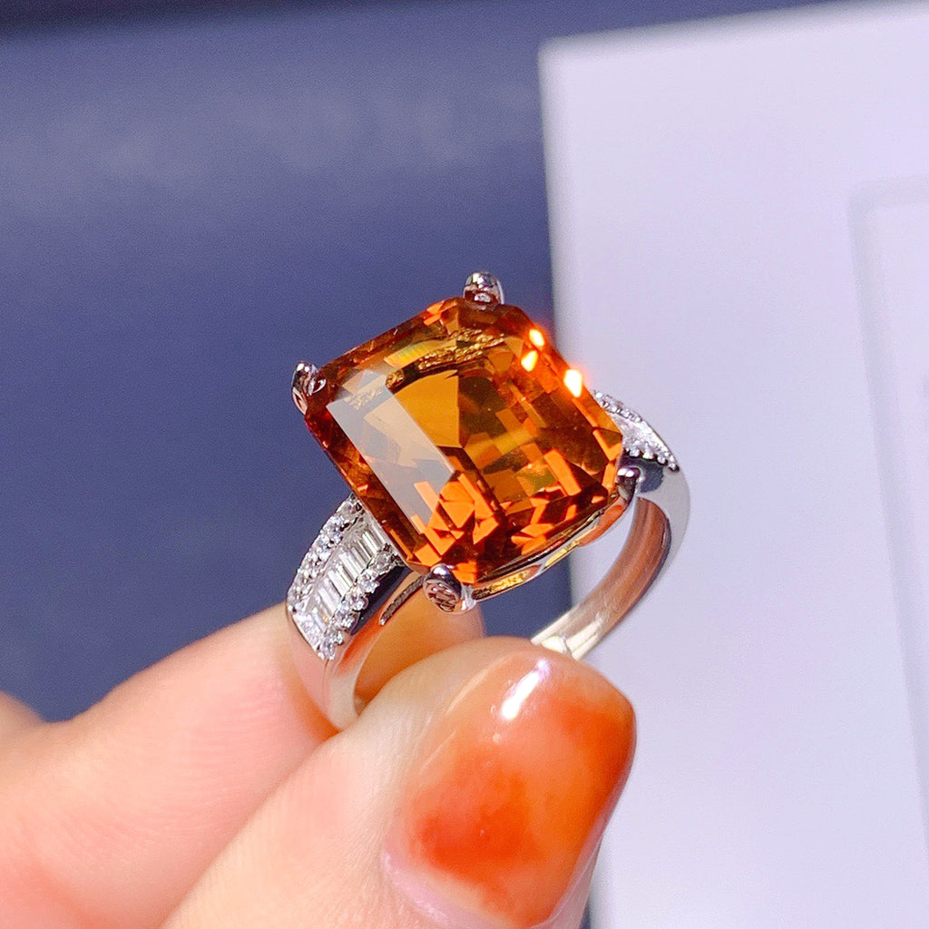 Large GrLuxeJewels™ – FireCrown Citrine Ring - enhanced image 2
