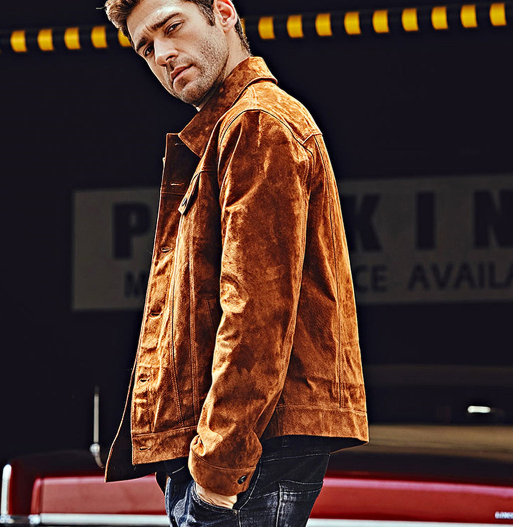 Leather Biker Jacket For Men American - enhanced image 2