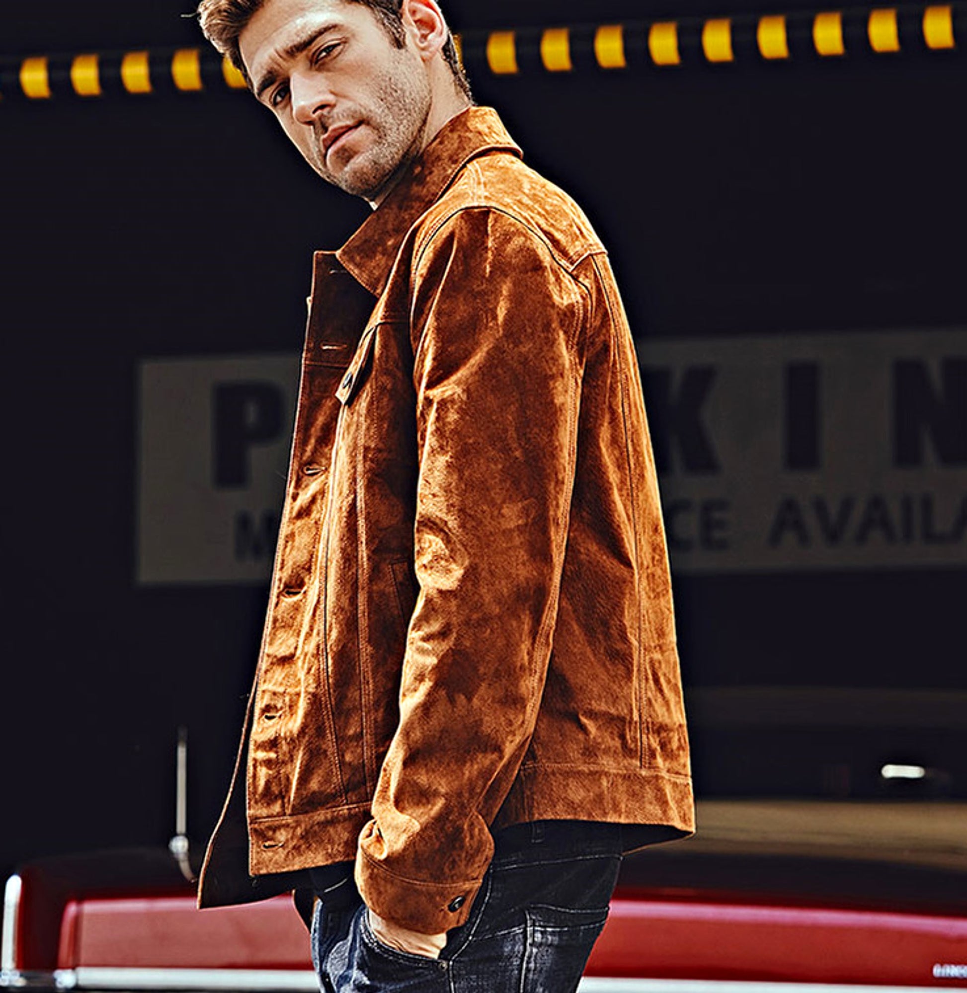 Leather Biker Jacket For Men American - enhanced image 2
