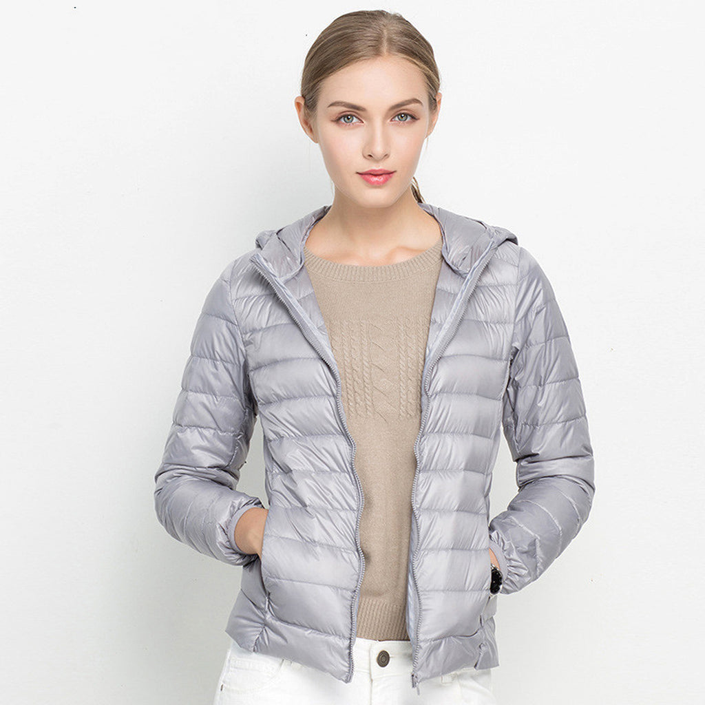 Lightweight Down Jacket Women Short Hooded Super Lightweight - enhanced image 2
