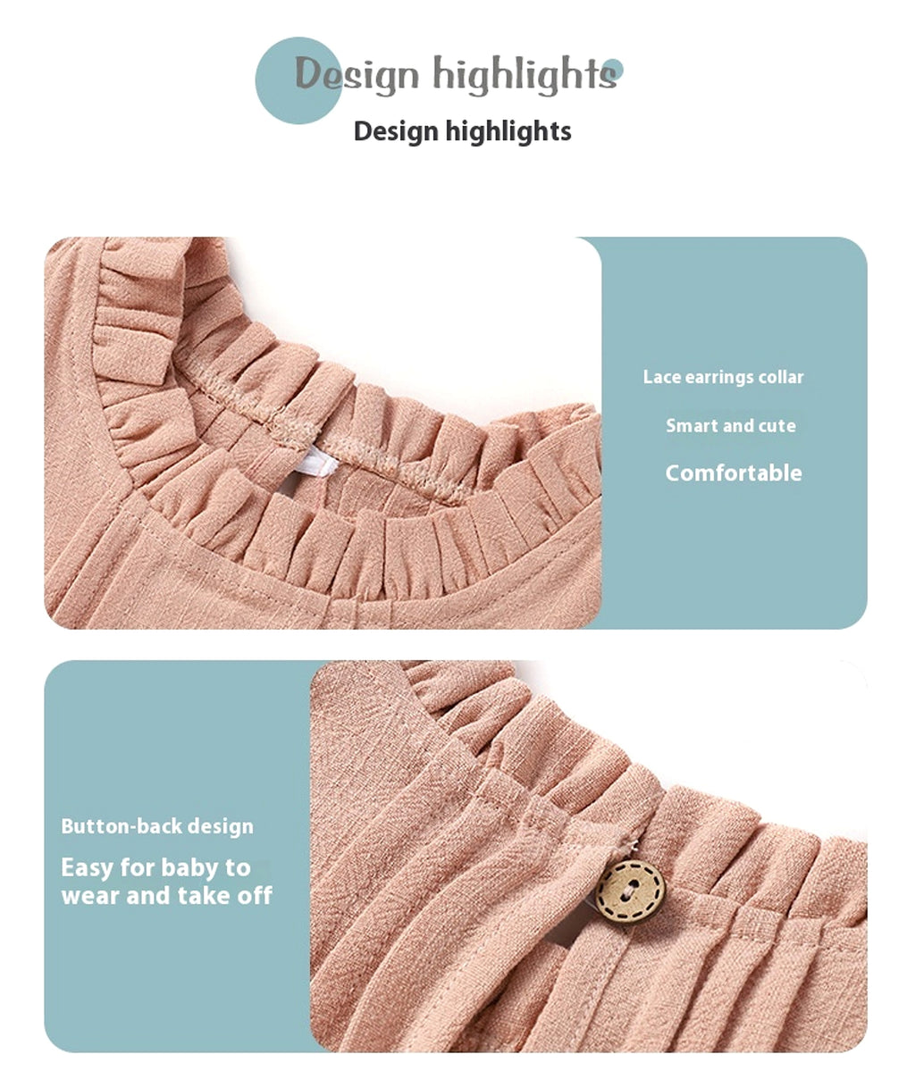 LinoNest™ – Linen Baby Romper with Soft Straps - enhanced image 2