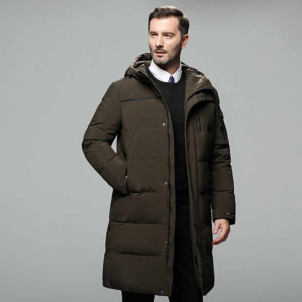 Long padded down jacket for men - enhanced image 2