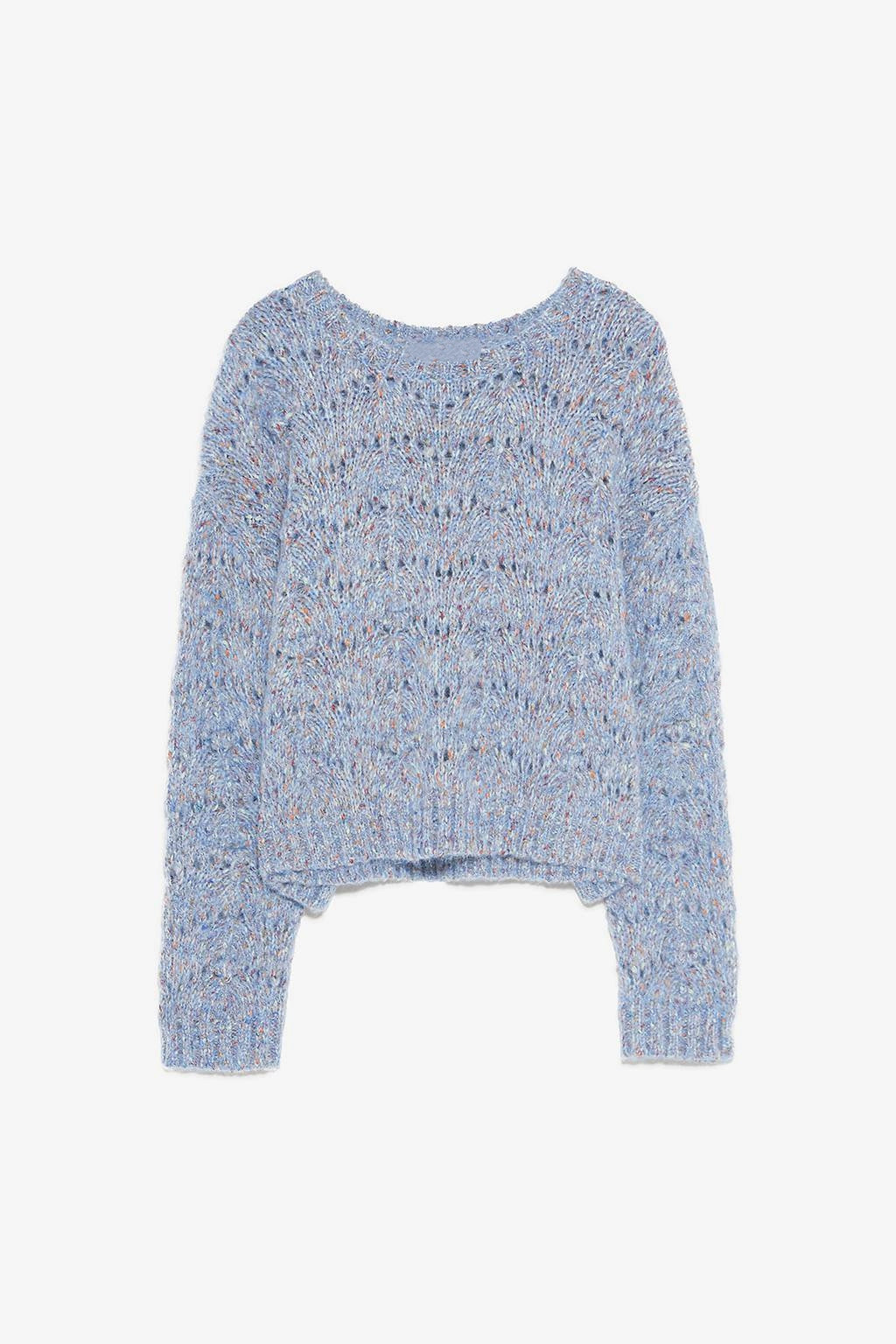 Loose hollow pullover round neck thin sweater short sweater women - enhanced image 2