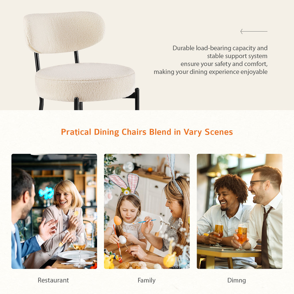 LuneluX_Home – Set of 2 Bouclé Dining Chairs | Nordic Edition - enhanced image 2