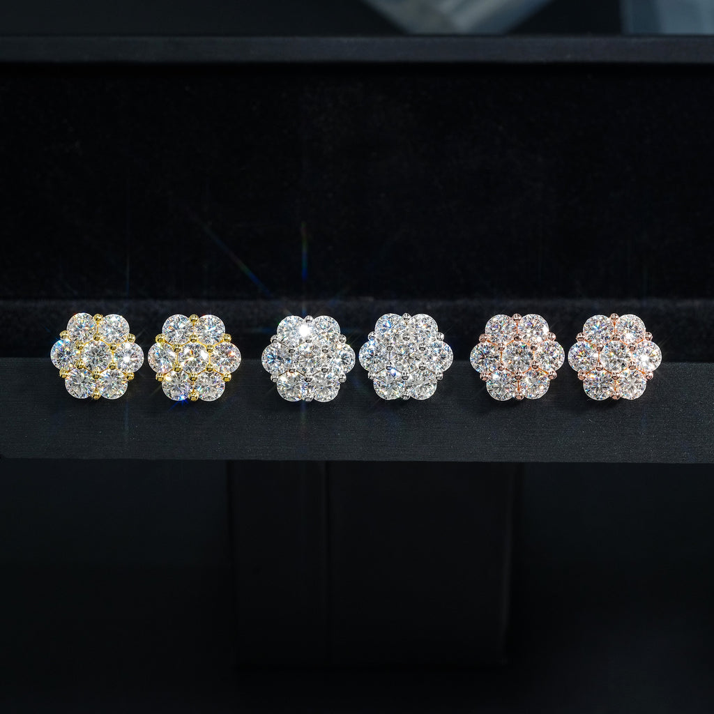 LuxeJewels™ – BloomAura Moissanite Flower Earrings - enhanced image 2