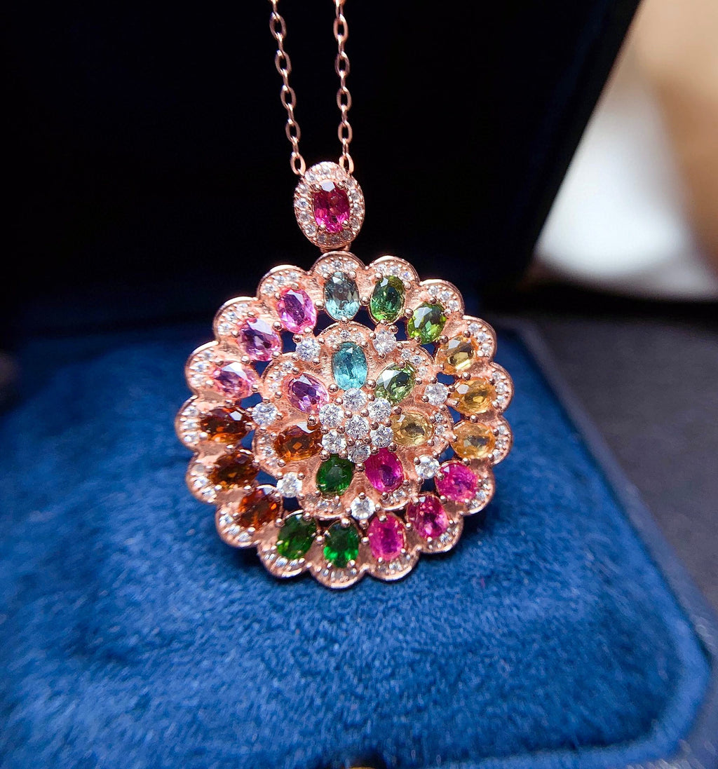 LuxeJewels™ – CandyBloom Tourmaline Pendant Necklace - enhanced image 2