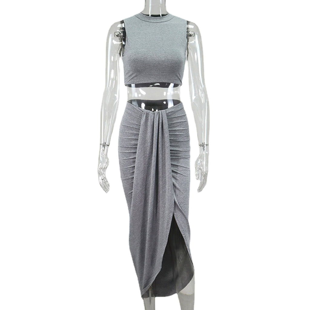 Medium Length Irregular Vest Dress - enhanced image 2