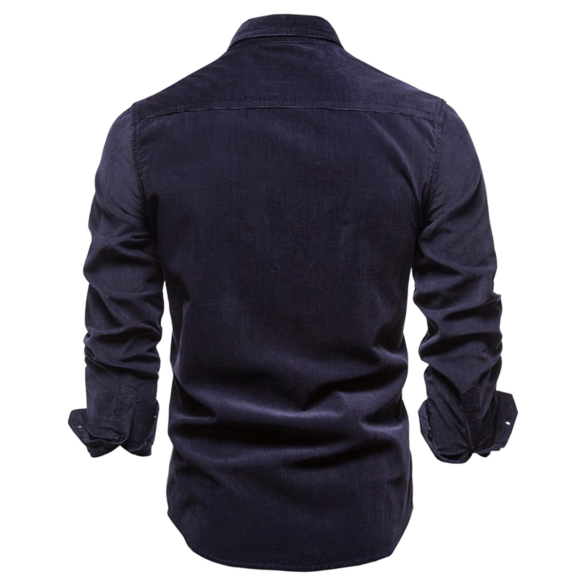 Men DressShirt College Tops Longsleeve Blue - enhanced image 2