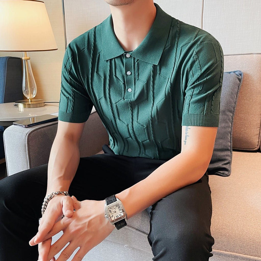 Men T-shirt - Pullover Lapel Short Sleeve - enhanced image 2