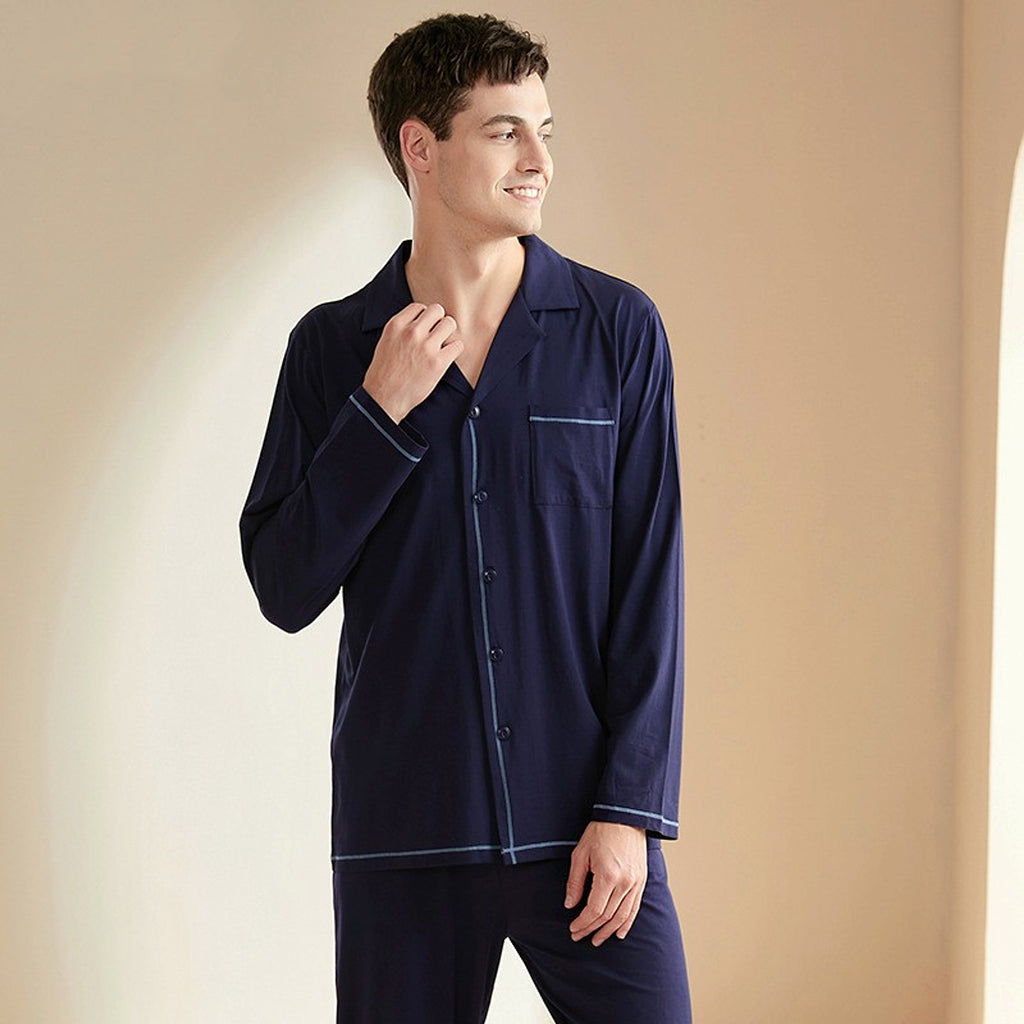 Men's Casual Long Sleeved Trousers Pajamas - enhanced image 2