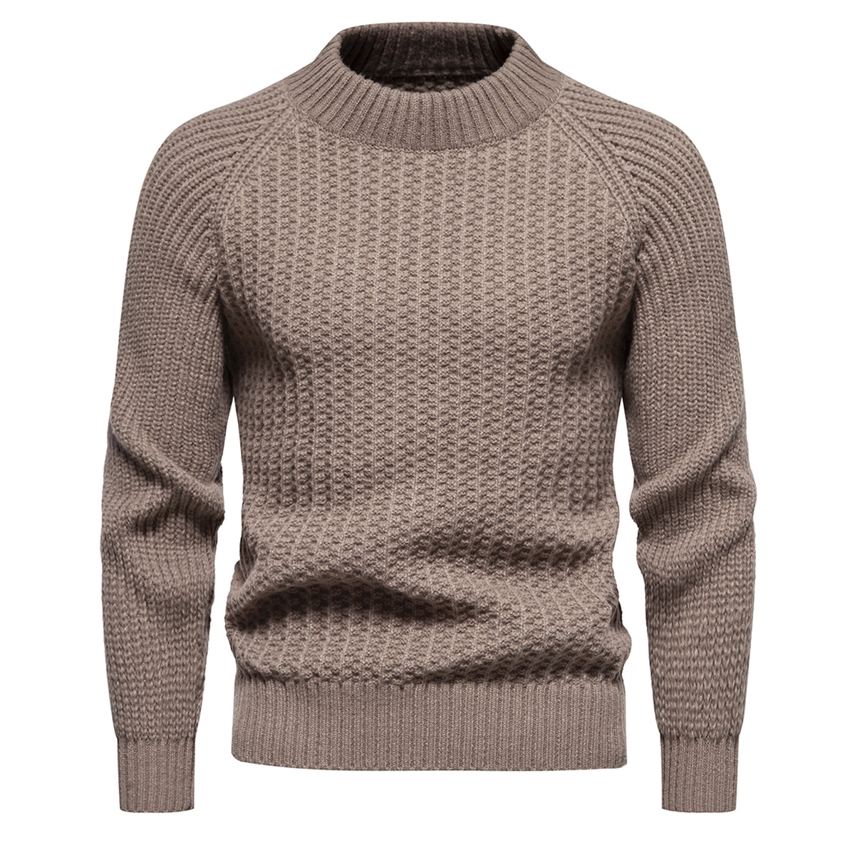 Men's Casual Loose Solid Color Round Neck Sweater - enhanced image 2