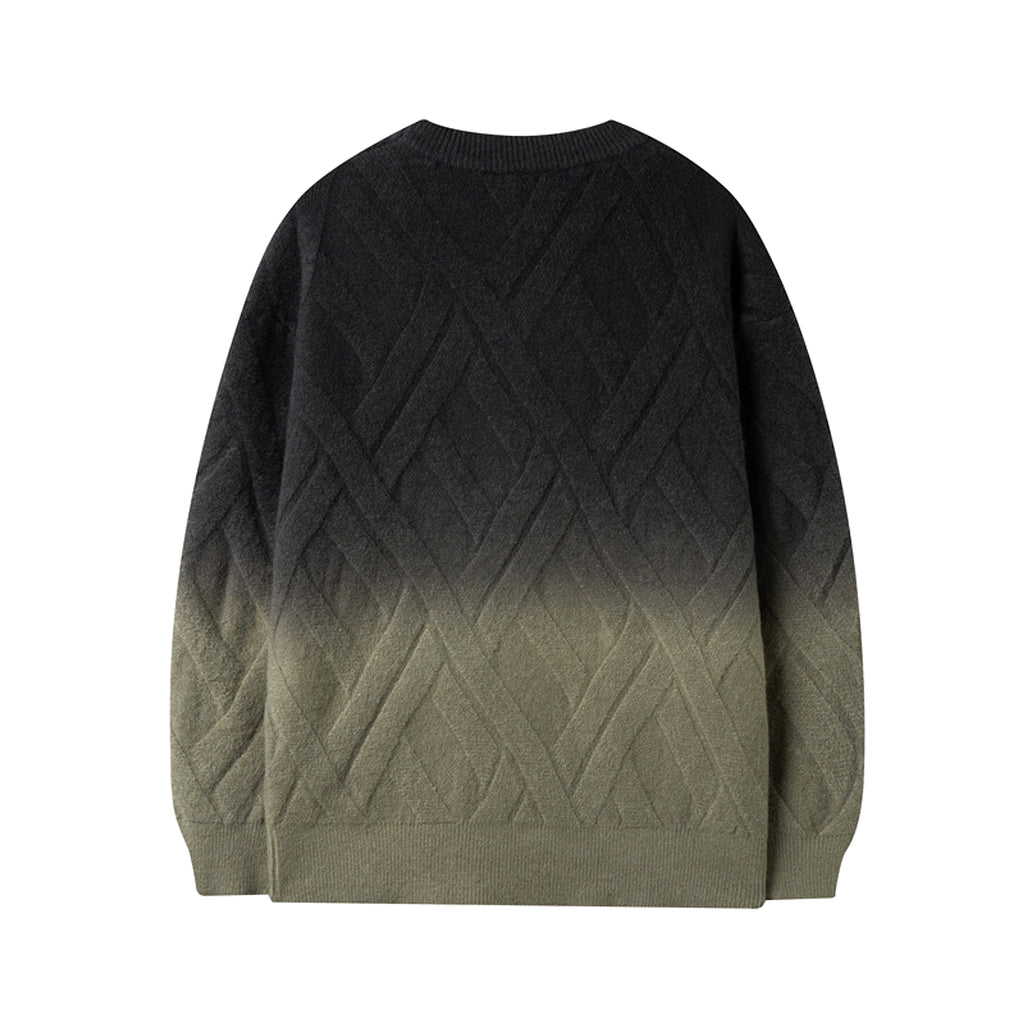 Men's Casual Retro Crew Neck Rhombus Tie-dyed Sweater - enhanced image 2