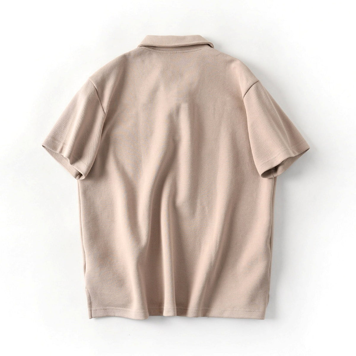 Men's Fashion Casual Solid Color Polo Collar Shirt Top - enhanced image 2