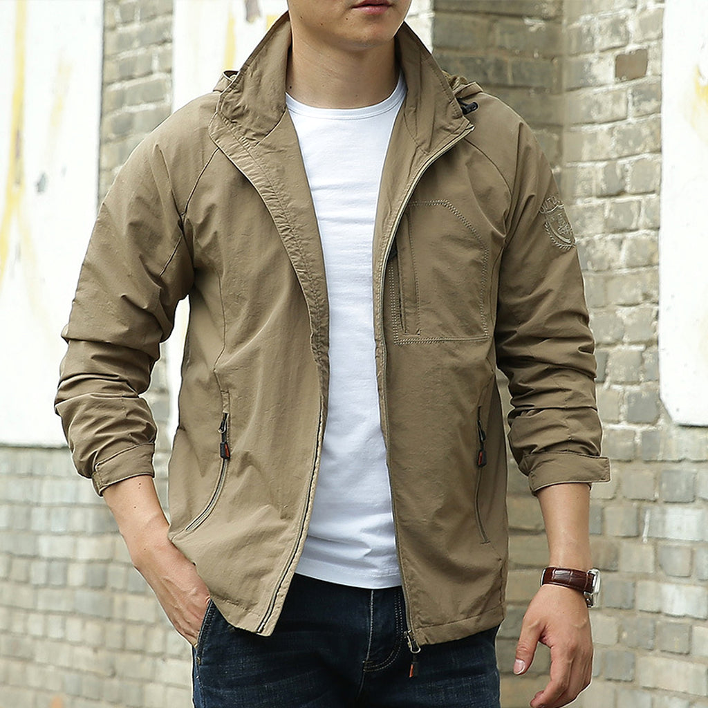 Men's Fashion Solid Color Single Outdoor Jacket - enhanced image 2
