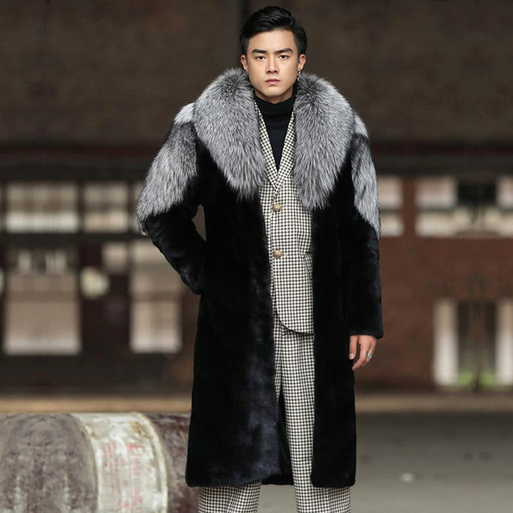 Men's Fur Trench Coat - enhanced image 2