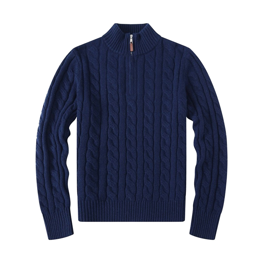 Men's Half-height Zip Twist Knit Bottoming Shirt - enhanced image 2
