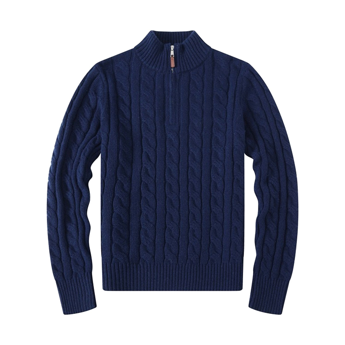 Men's Half-height Zip Twist Knit Bottoming Shirt - enhanced image 2