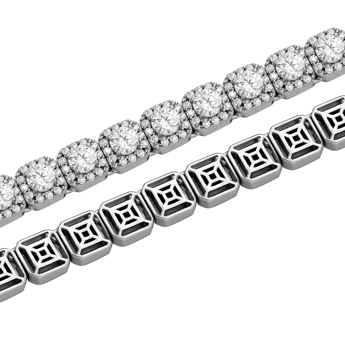 Men's Hip Hop Necklace Silver Candy - enhanced image 2