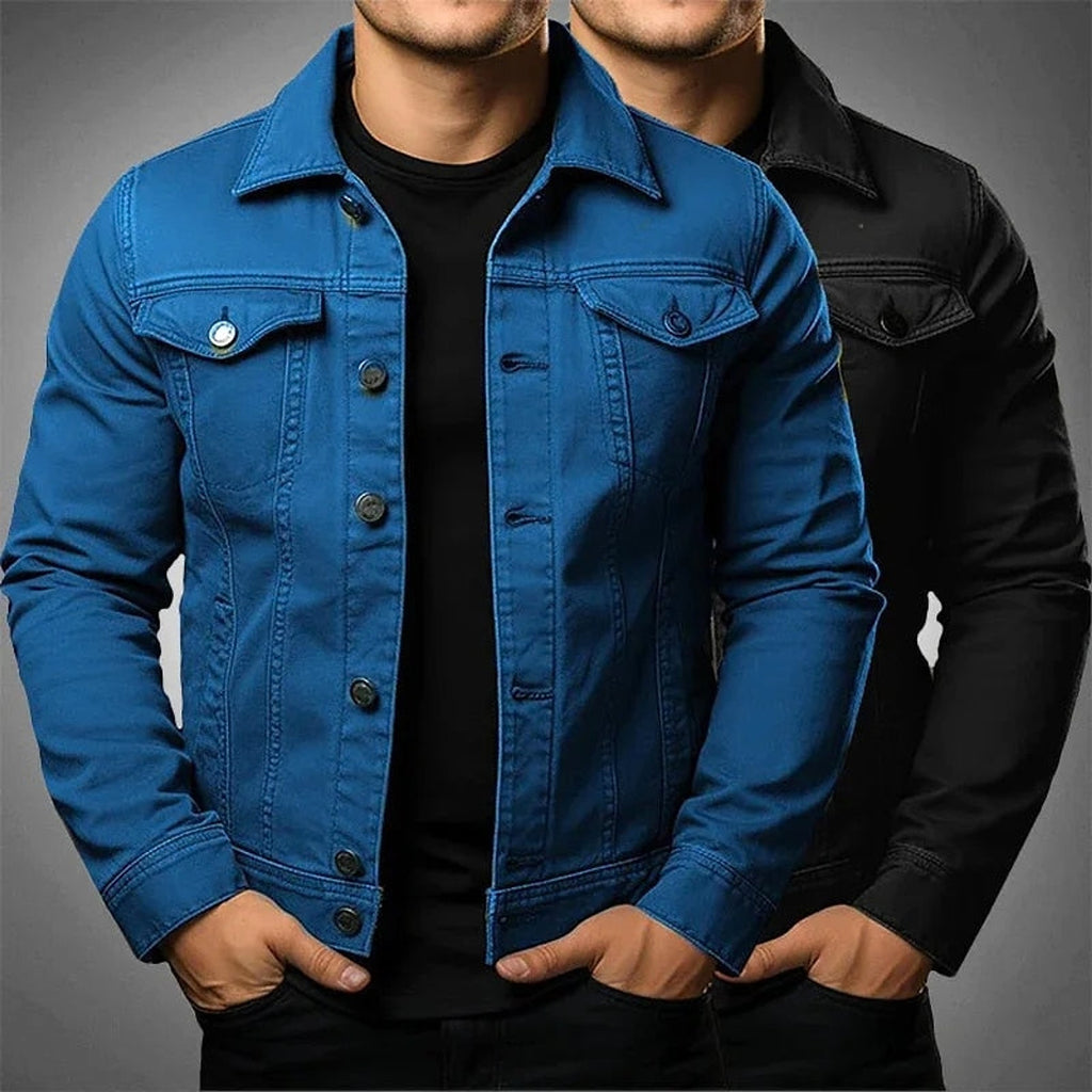 Men's Jacket Denim Coat Tooling Solid Color Thick Coat - enhanced image 2