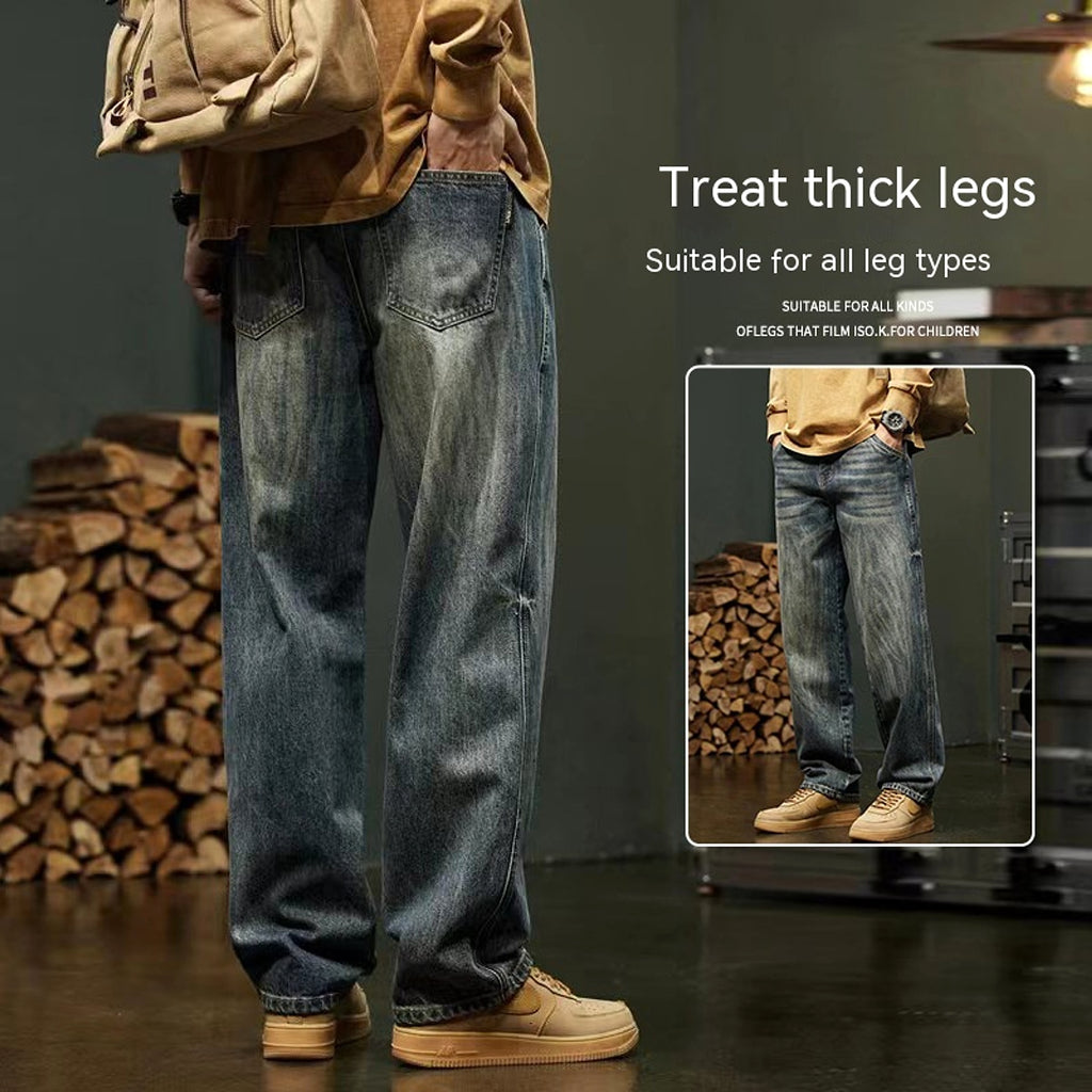 Men's Loose Straight Cargo Pants (Jeans) - enhanced image 2