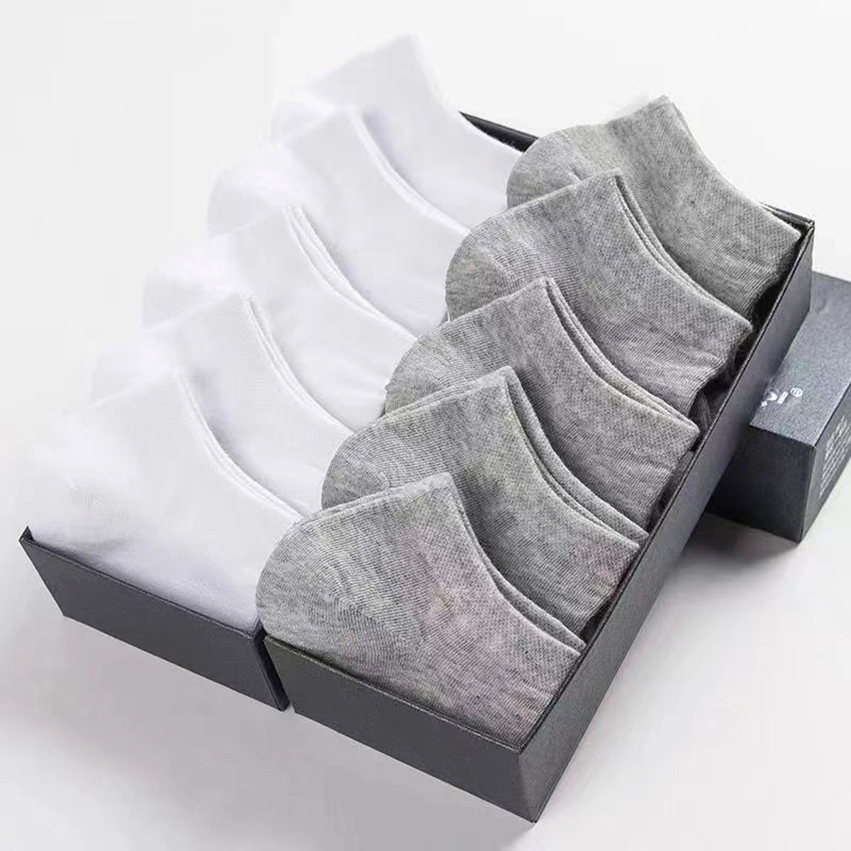 Men's Odor Resistant Low Cut Shallow Mouthed Invisible Boat Socks - enhanced image 2