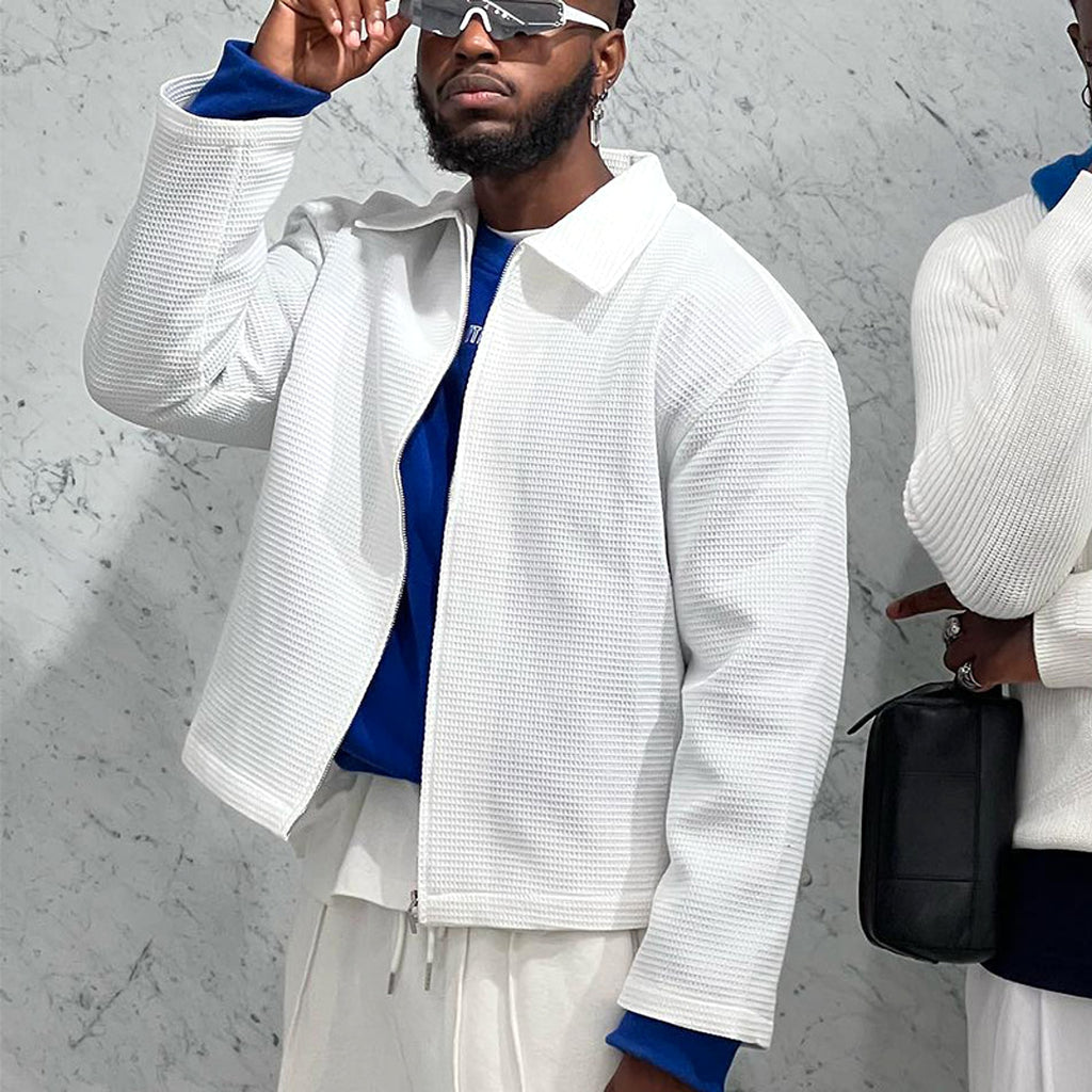 Men's Solid Color Fashion Tracksuit Top Casual Pants Two-piece Set - enhanced image 2