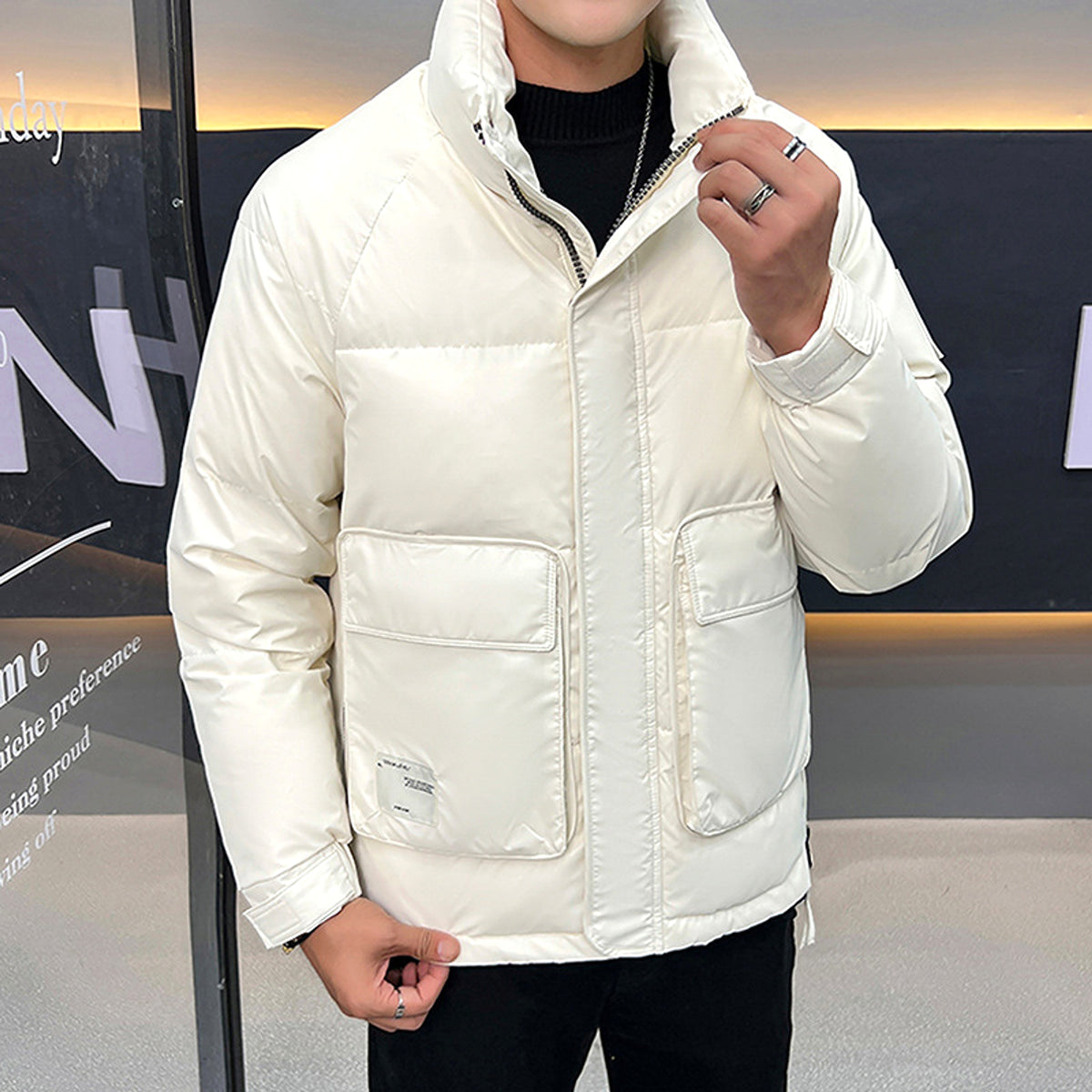 Men's Stand-up Collar Down Jacket Coat - enhanced image 2