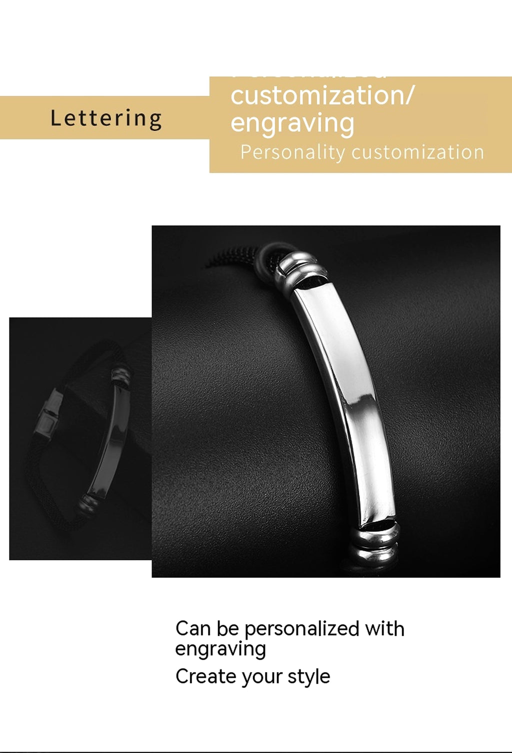 Men's Vintage Stainless Steel Bracelet - enhanced image 2
