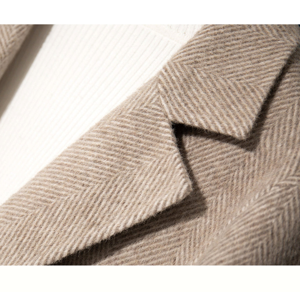 MetroElite™ Men's Wool Coat – Premium Herringbone Winter Edition - enhanced image 2