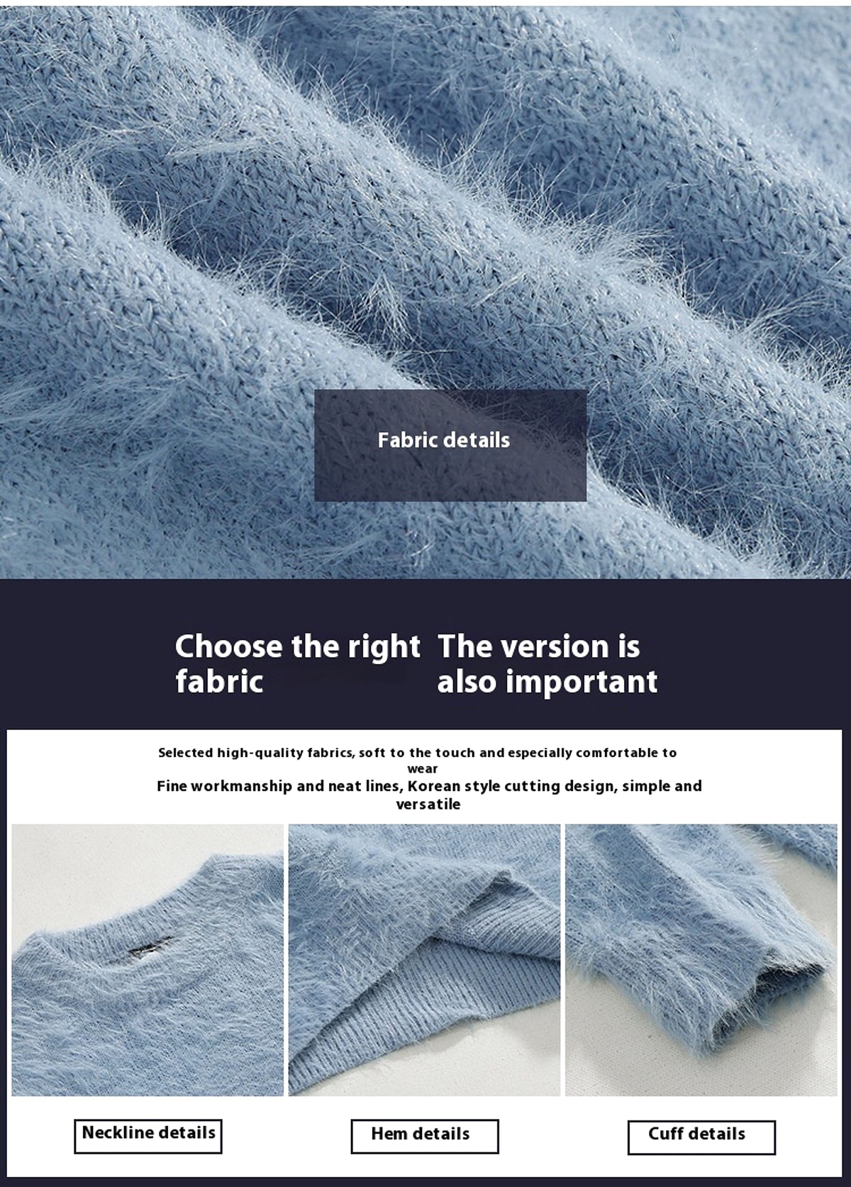 Mohair Solid Color Men's Sweater Winter Thick Round Neck - enhanced image 2