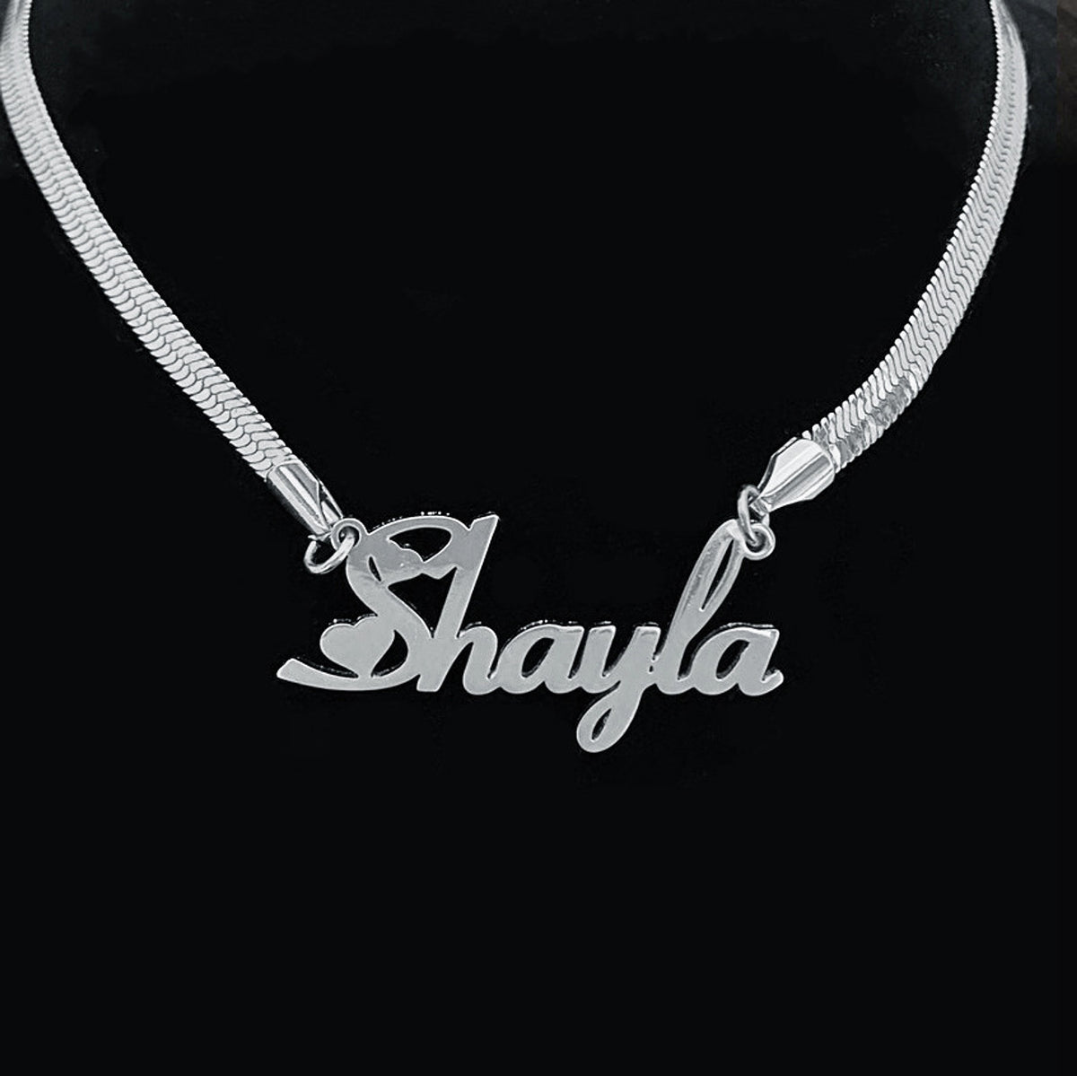 Necklace Stainless Steel Name Snake Chain Necklace - enhanced image 2