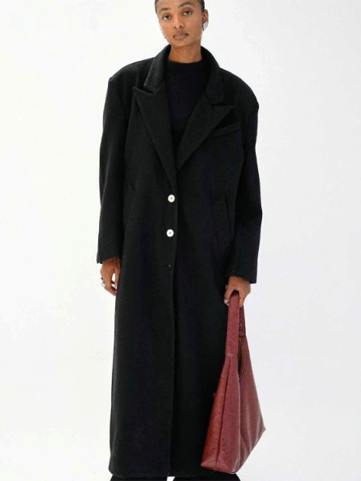 Nerazzurri Wool Padded Shoulder Coat – Timeless Style & Modern Comfort - enhanced image 2