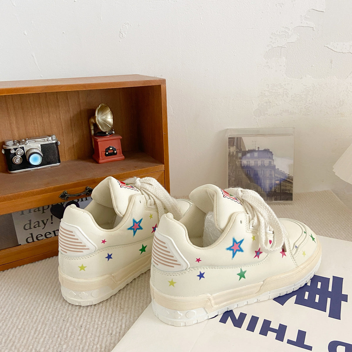 New Leather Flat Platform Sneakers - enhanced image 2