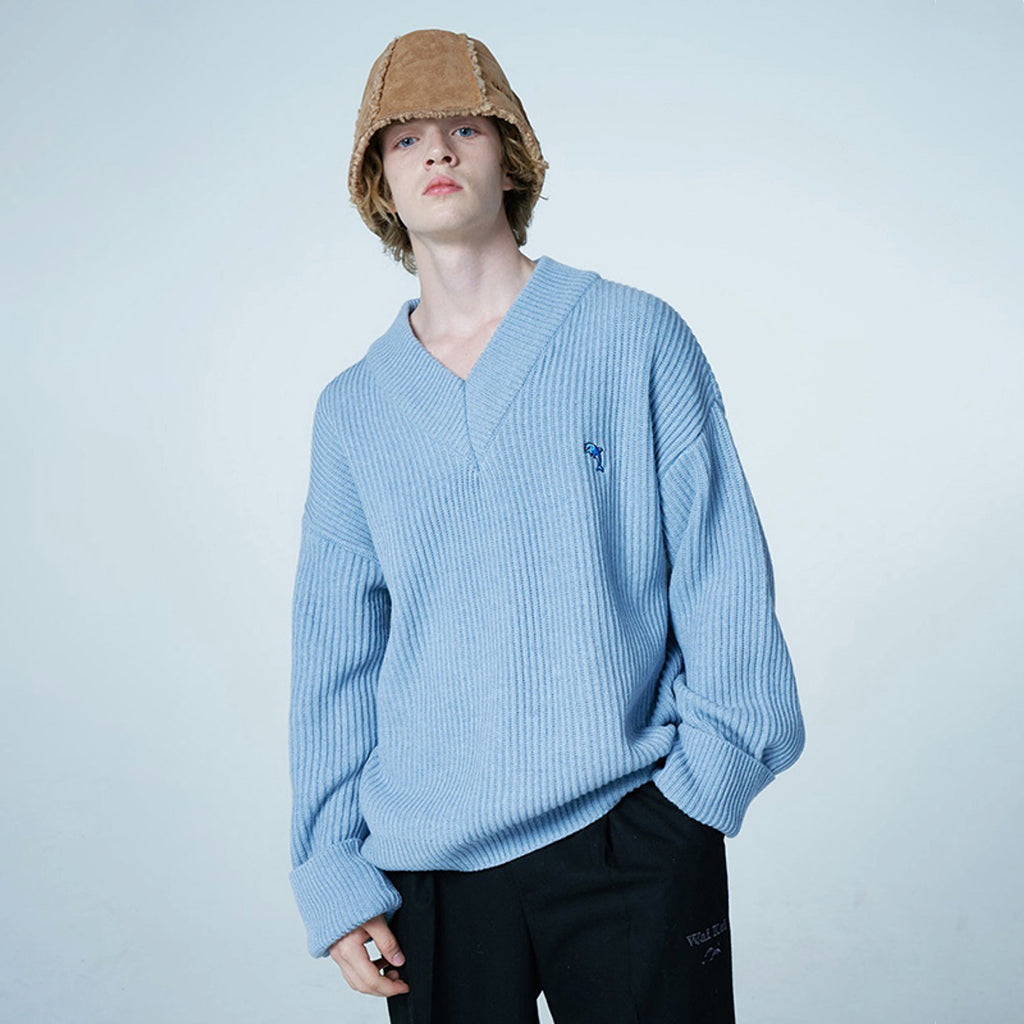 New V-neck Sweater Women Loose-fitting Outer Top - enhanced image 2
