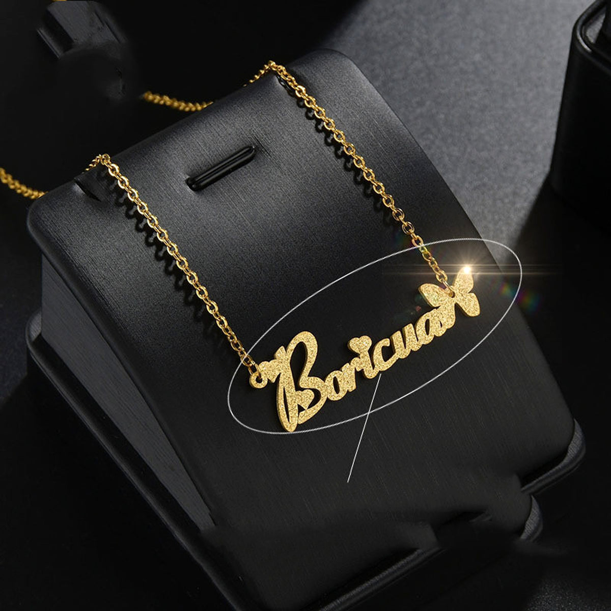 One Piece Cut Stainless Steel Butterfly English Name Matte - enhanced image 2