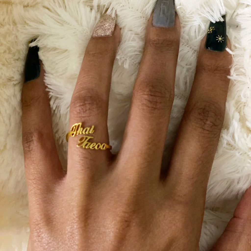 Personalized Custom Titanium Steel Name Ring - enhanced image 2