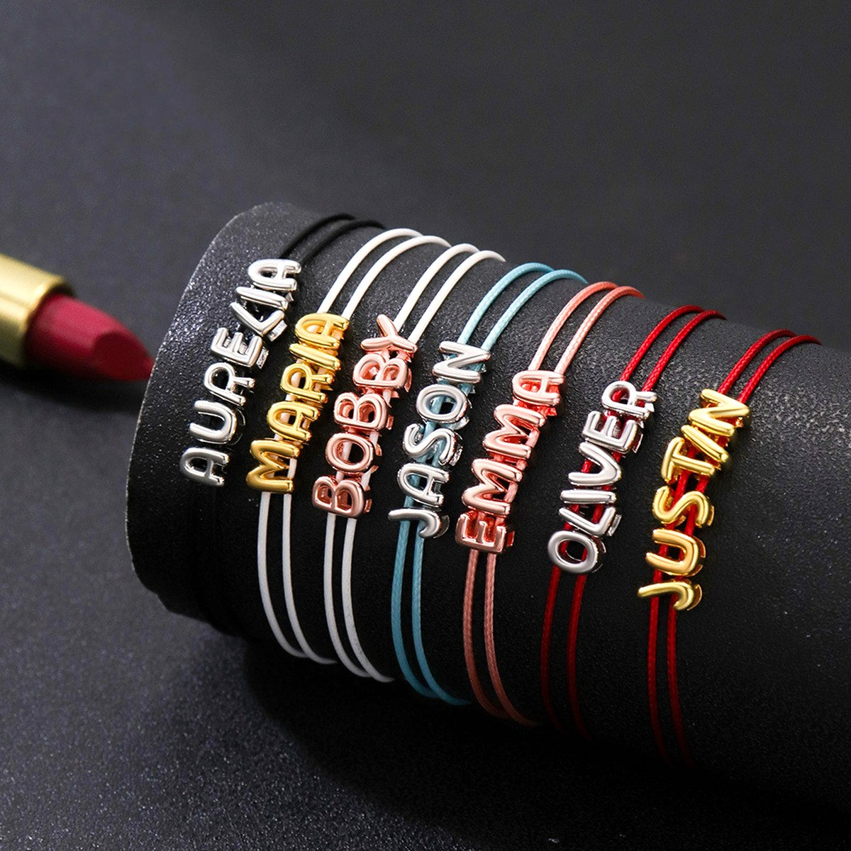 Personalized DIY 26 Letter Woven Hand Rope Bracelet – Custom Name Wristband - enhanced image 2