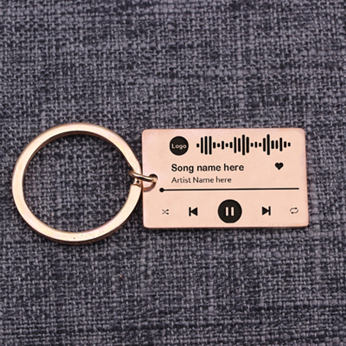 Personalized DIY Custom Music Scan Code Keychain Stainless Steel - enhanced image 2