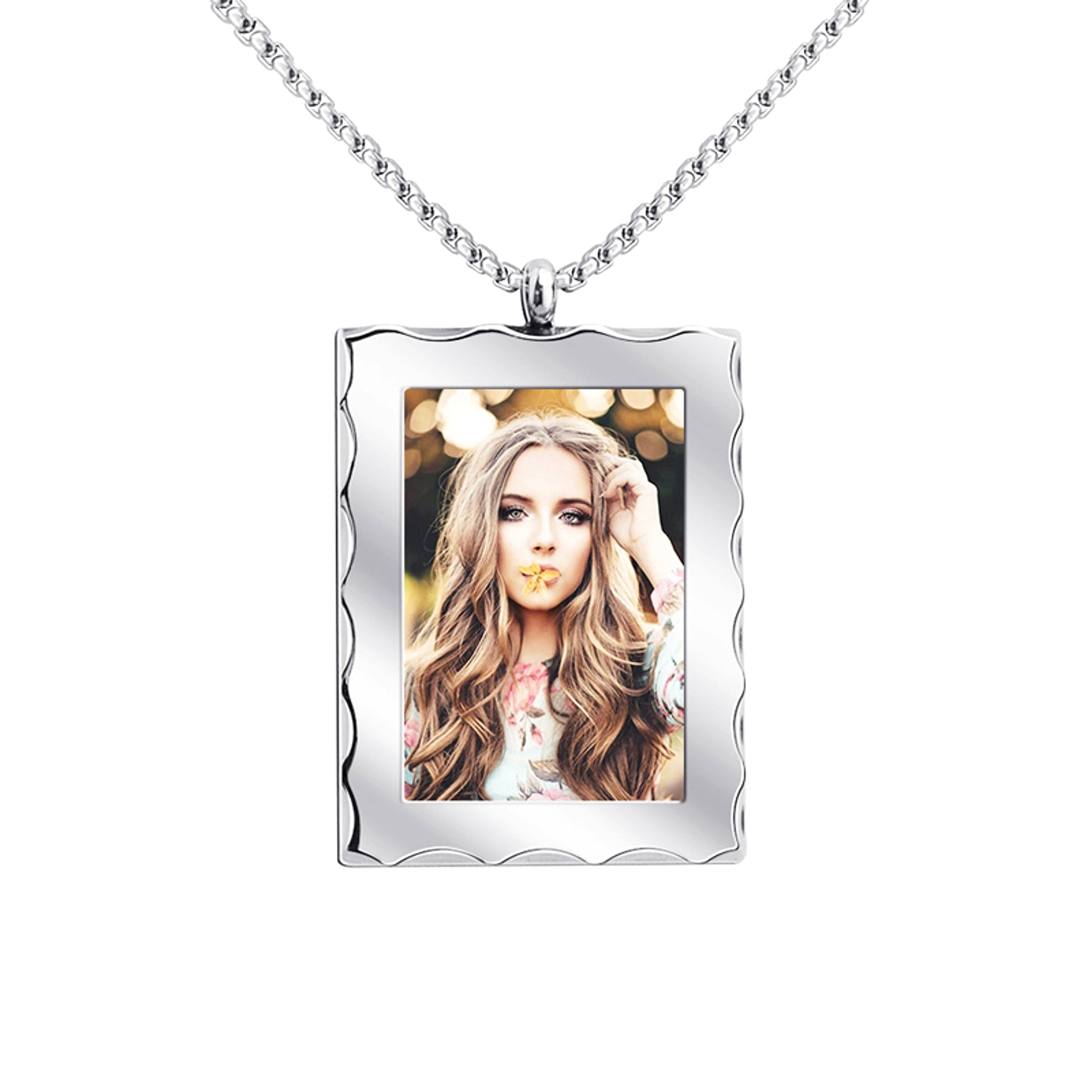 Personalized Gift Customized Photo Frame Necklace - enhanced image 2