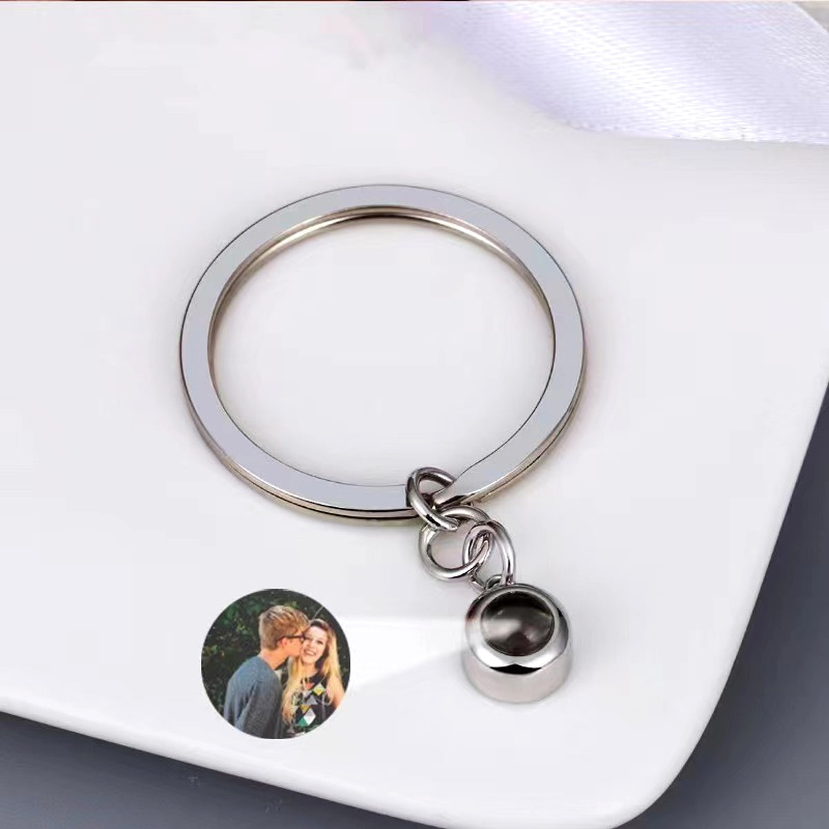 Personalized Photo Projection Keychain – A Timeless Keepsake - enhanced image 2