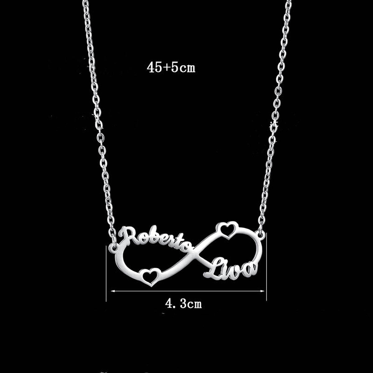 Custom Engraved Name Necklace with Heart Pendant – A Symbol of Love & Identity! - enhanced image 2